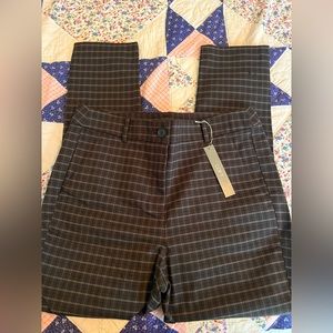 Brown/Plaid skinny pants.